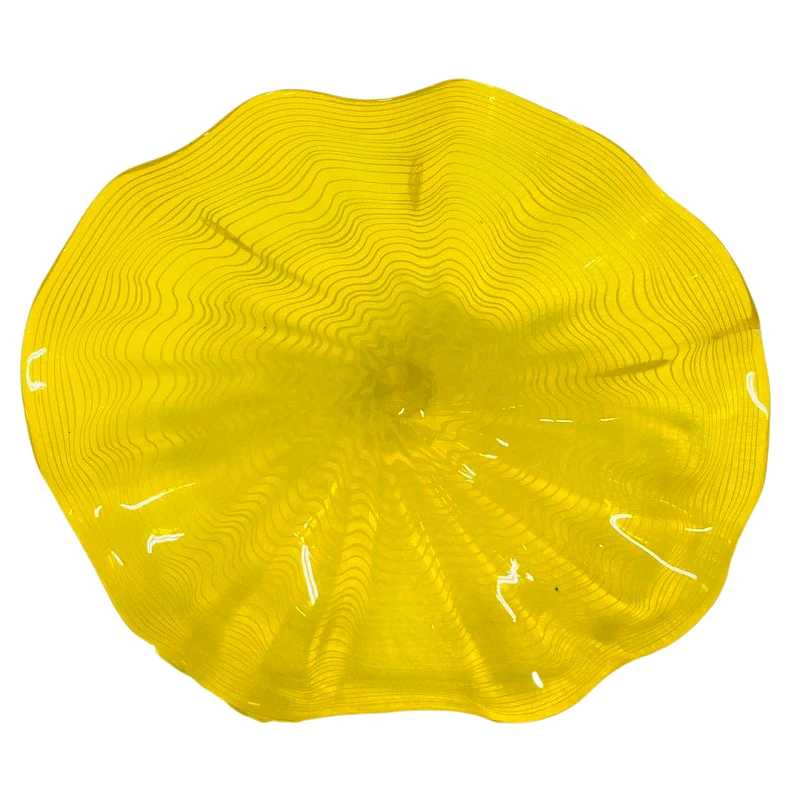 A4871-Hand Blown Platter Murano Glass Red Clear Plates Home Wall Decoration 3