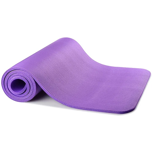 15 мм толстые NRB Нескользящие коврики для йоги для фитнеса безвкусные пилатесы для тренажерного зала с ремнем для йоги 183 см X 80 см супер большие - Цвет: Purple