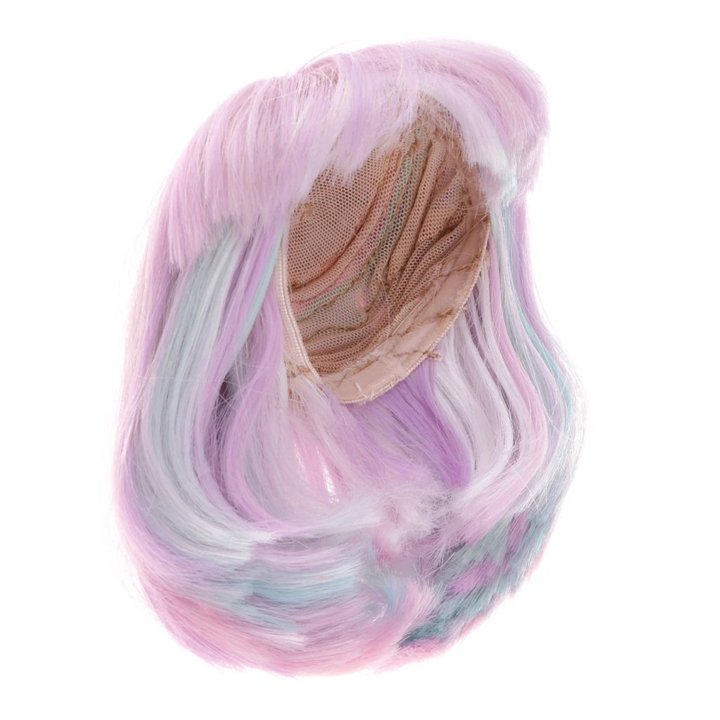 Stylish Short Straight Wig For 1/3 BJD Blythe Doll DIY Making Light Purple
