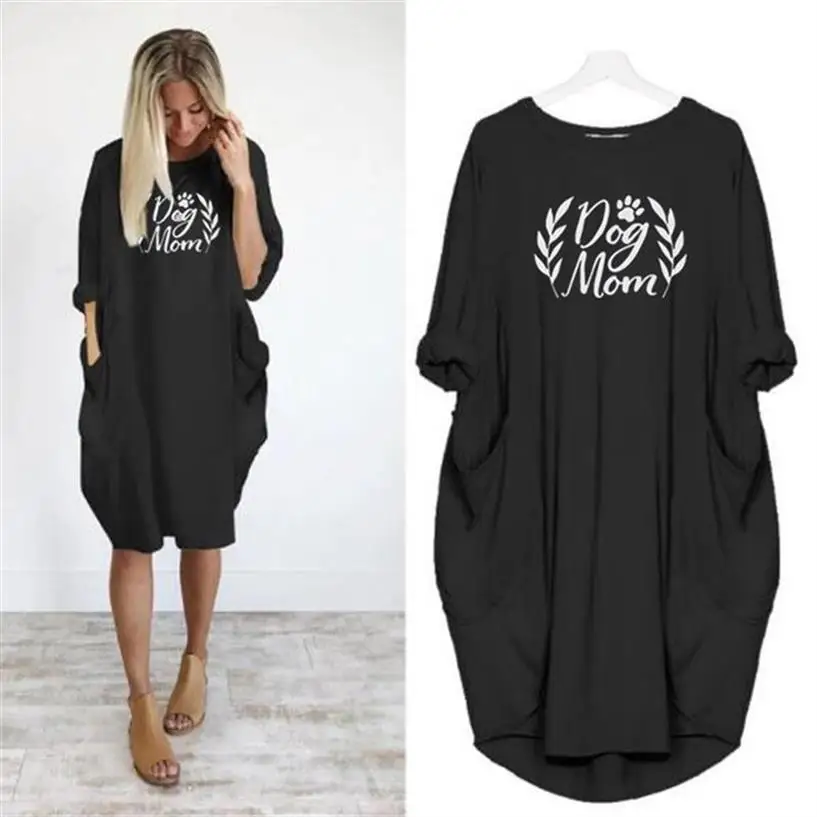 

Life Begins After Coffee Letters Print Pocket Dress Dress Women Dresses Maxi Beach Clothing Ukraine Boho Plus Size 100% Cotton