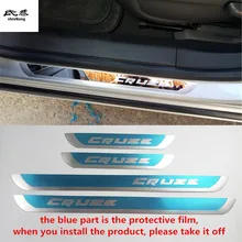 4 шт./лот тонкий порога накладки на пороги автомобиля наклейки для 2010 2012 2013 Chevrolet Chevy Cruze седан хэтчбек