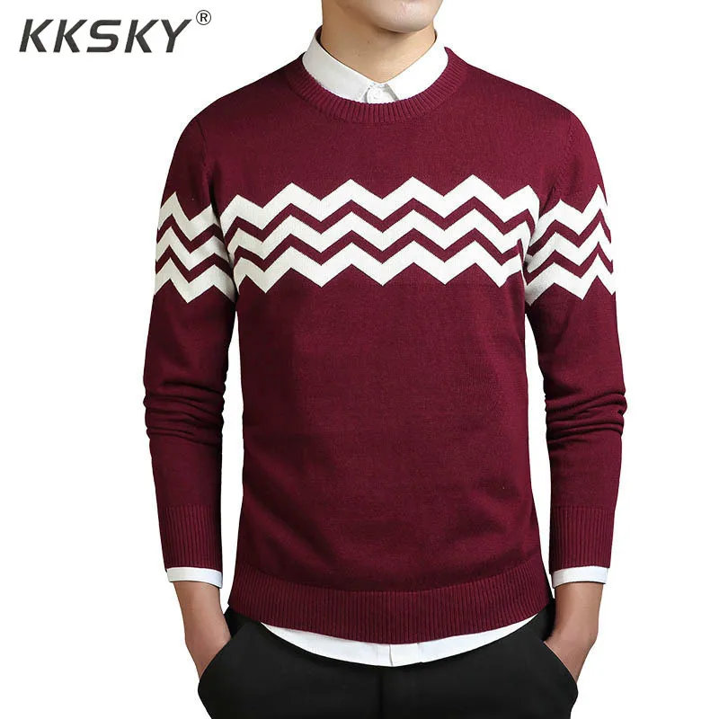 

Striped Sweater Men new Arrival Casual Pullover Men Autumn O Neck Patchwork Quality Knitted Brand Male Sweaters Long Sleeve