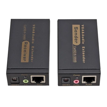 

Extension Converter Adapter Coupler RJ45 VGA Audio Extender Transmitter CAT5e CAT6 LAN Network Extension Adapter