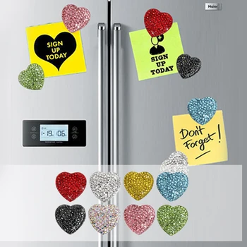 

Heart Fridge Magnet Glass Magnetic Refrigerator Diamond Stickers Message Board Cute Letter Refrigerator Magnets Home Decor