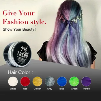 

Hair Color Wax 7 Colors Hair Dye Styling Pomade Clay Disposable Natural Silver Hair Gel Cream Men Hair Style Maquillaje Make up