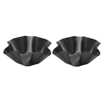 

Large Non-Stick Fluted Tortilla Shell Pans Taco Salad Bowl Makers, Non-Stick Carbon Steel, Set of 2 Tostada Bakers