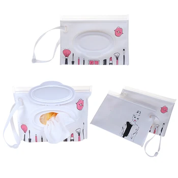 

1Pcs Fashion Wipes Carrying Case Clutch and Clean Wet Wipes Bag for Stroller Cosmetic Pouch with Easy-Carry Snap-Strap