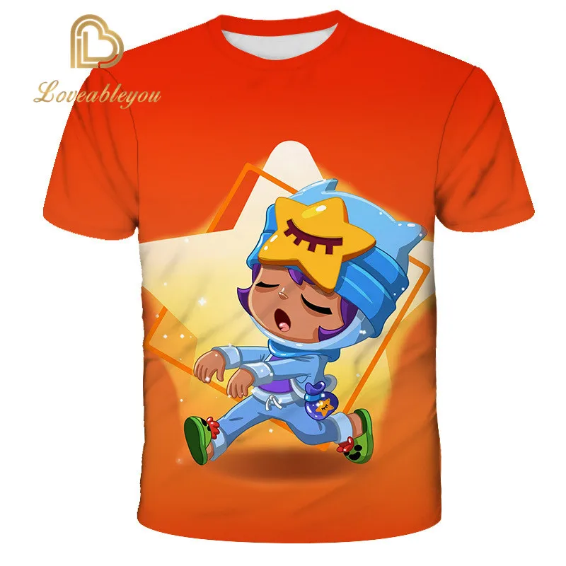 

Summer Girls Boy TShirt Mobile Game Poco 2020 Game Hero Leon Cosplay Short Sleeve T-shirt Print Tee Children's Kids Clothes