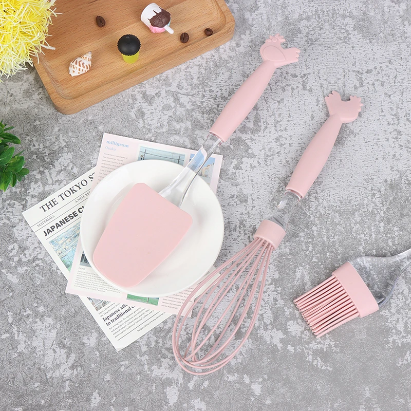 3Pcs/set Silicone Spatula Brush Whisk Baking Tools Accessories Kitchen Utensils Mermaid Tail Design | Дом и сад
