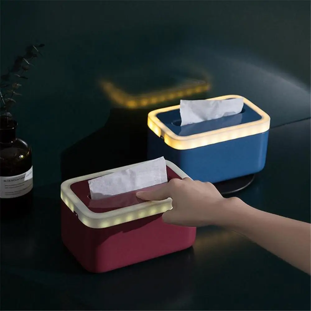  New Creative Hot Night Light Tissue Box Home Waterproof Removable Paper Towel Storage Holder Box Ta