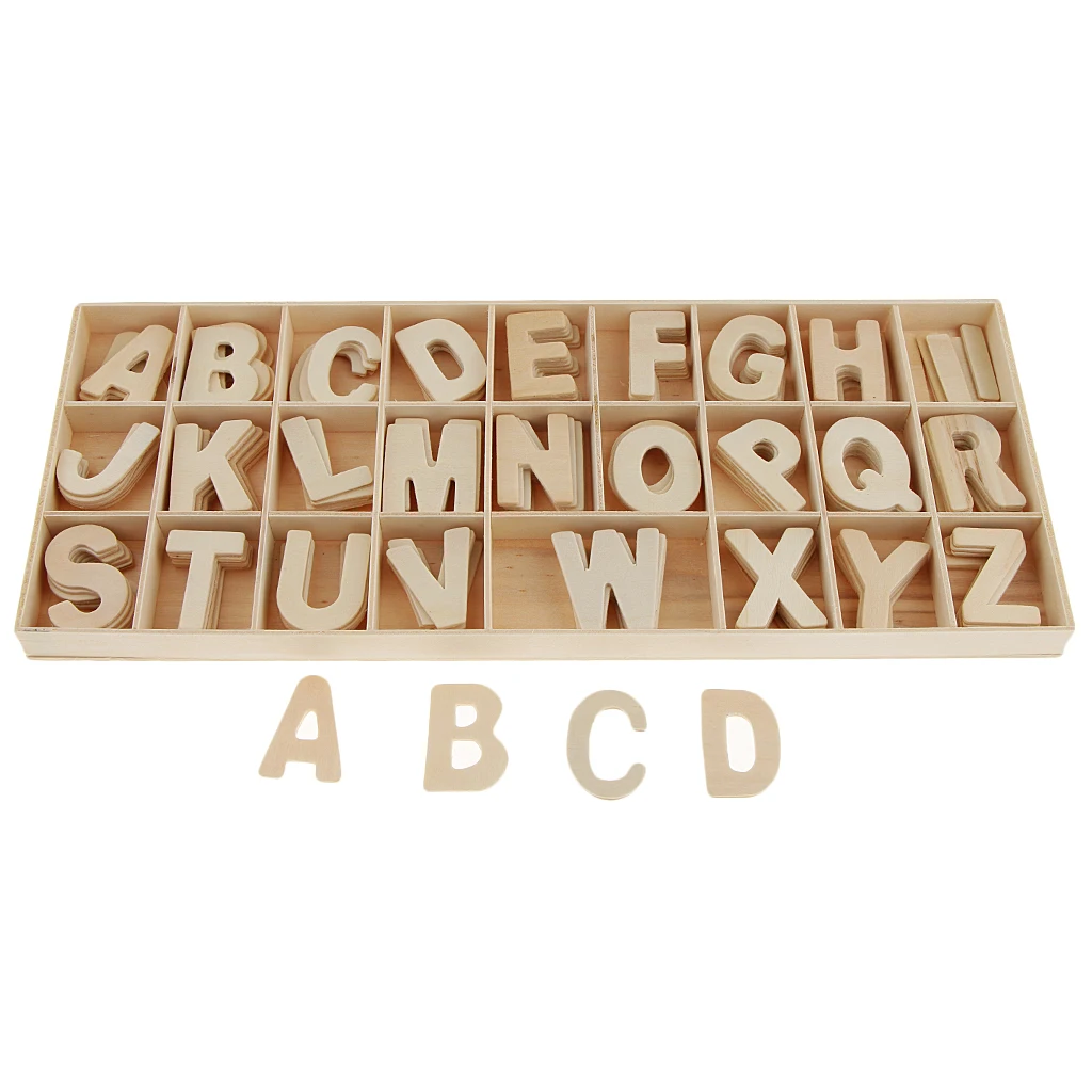 156 Pcs Wooden Uppercase Alphabet, Handicrafts, Wooden Letters, A-Z