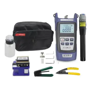 

Fiber-Optic-Tool-Kit 10 mw visual fault Locator Power-Meter Cleaver Wire-Stripper-Fiber Visual-Fault FTTH