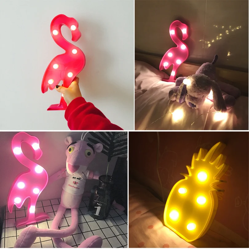 Flamingo Pineapple 3D LED Cactus Lamp Romantic Table Lamp Battery Powered Plastic Cartoon Shape Light Decoration Snowflake Light Flamingo Pineapple 3D LED Cactus Lamp Romantic Table Lamp Battery Powered Plastic Cartoon Shape Light Decoration Snowflake Light