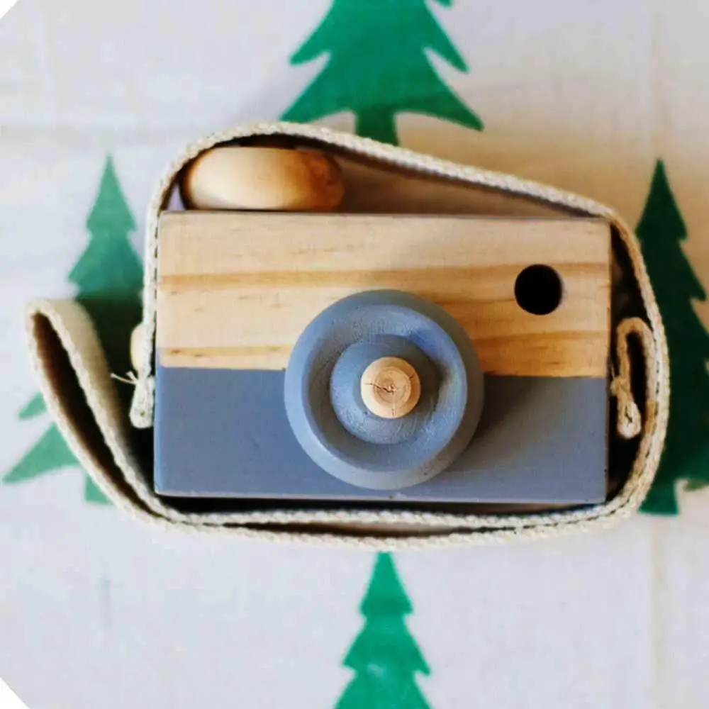 Cute Nordic Hanging Wooden Camera Toys Kids Toy Gift 9.5*6*3cm Room Decor Furnishing Articles Wooden Toys For Kid 10