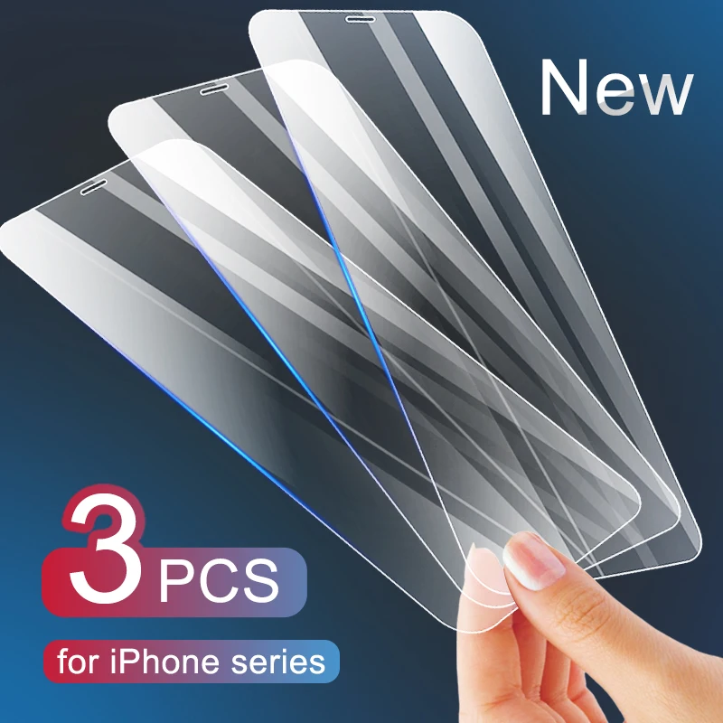 Vidrio Protector para iPhone, Protector de pantalla de vidrio templado para iPhone 11 12 Pro X XS Max XR 7 8 6 6s Plus 12 mini 11 Pro