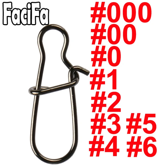 100PCS/Lot Hooked Snap Stainless Steel 0#-8# Fishing Barrel Swivel Safety  Snap Hook Lure Accessories Connector Snap Pesca