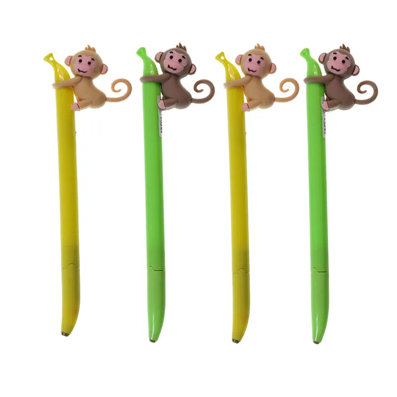 

4 шт./штука, гелевая ручка с изображением обезьяны, банана, 0,5 мм