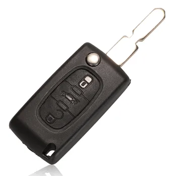 

jingyuqin Remote 3 Buttons Flip Car Key Fob Cover For Peugeot 406 407 ne78 blade With Battery Clamp (CE0536)