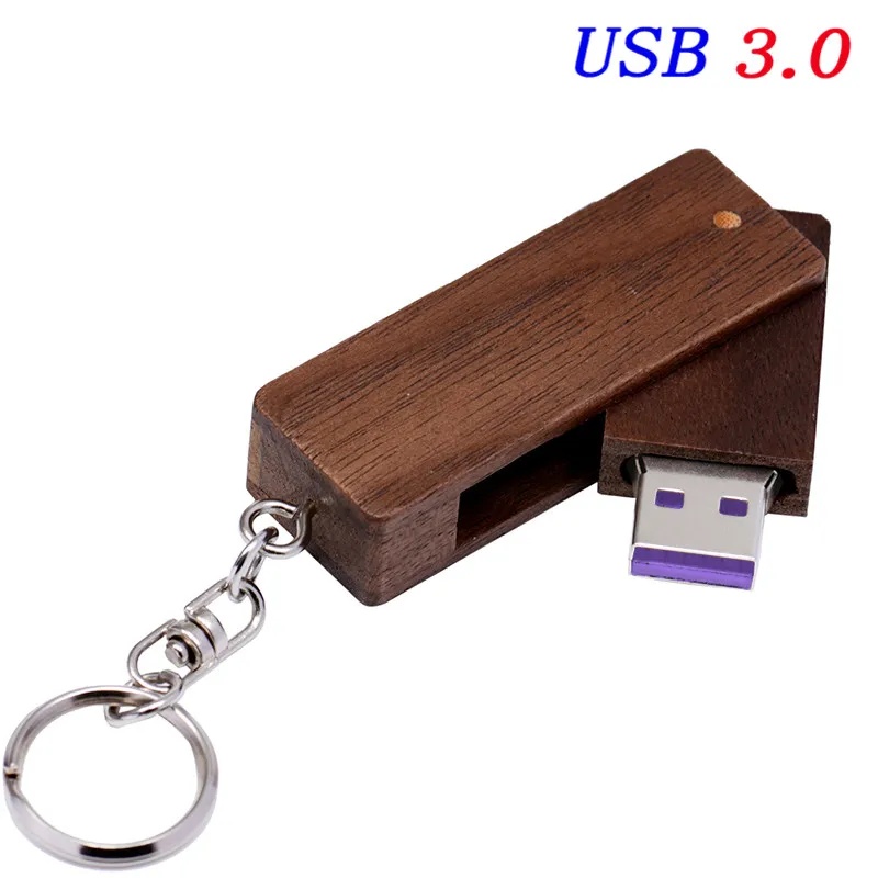 JASTER USB 3,0 деревянный квадратный вращающийся Usb флеш-накопитель 4 ГБ 8 ГБ 16 ГБ 32 ГБ 64 Гб USB флеш-накопитель карта памяти палочка для создания логотипа по индивидуальному заказу - Цвет: Walnut