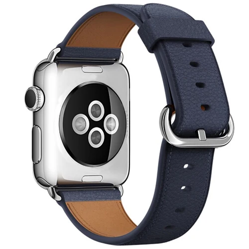 Midnight blue Кожаный ремешок для apple watch 4, 3, 44 мм, 42 мм, ремешок для часов iwatch 38 мм, 40 мм, спортивный браслет correa apple watch 5/4/3/2/1 - Цвет ремешка: Midnight blue