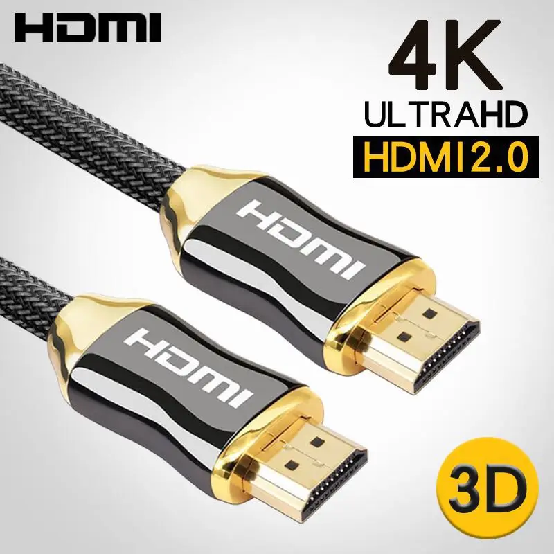 Высокая Скорость HDMI кабель видео кабели Позолоченные 2 1 1080P 3D плетеный шнур
