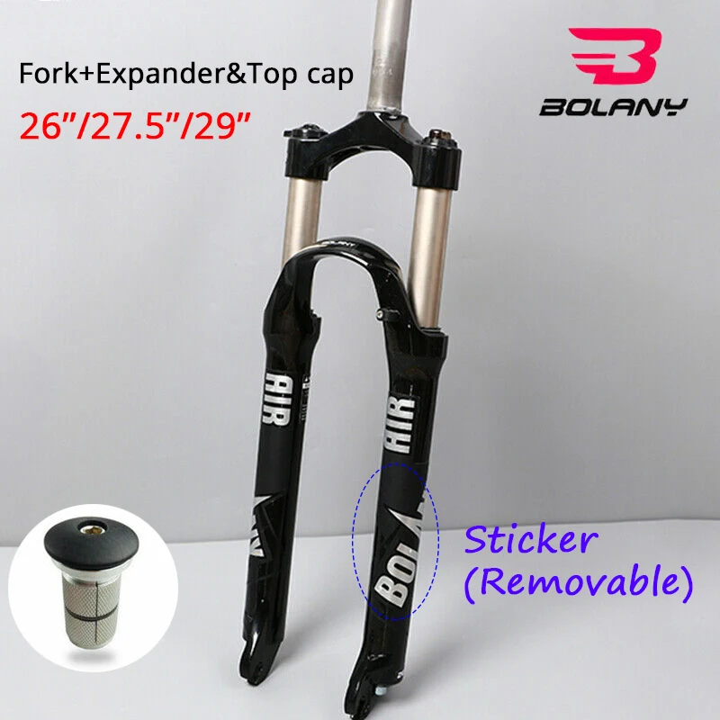 

BOLANY MTB Bike Supention Fork 26/27.5/29" Bicycle Preload Adjust QR Mountain Bikes Suspension Forks 100mm Travel 1-1/8"
