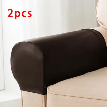 

2pcs Set Sofa Armrest Covers PU Leather/ Polyester Couch Chair Arm Rest Protector Stretchy
