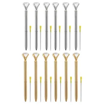 

Diamond Tip Pens Big Diamond Pen Rhinestones Crystal Metallic Ballpoint Pens Bla
