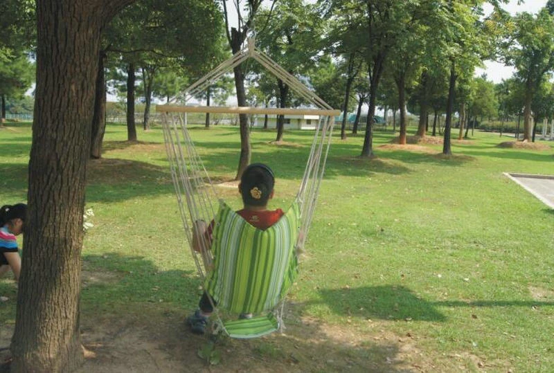 Cotton Canvas Outdoor Patio Swing Hanging Chair Indoor Outdoor Hanging Seat Adult Swing Seat Camping Hammock Breathable Soft
