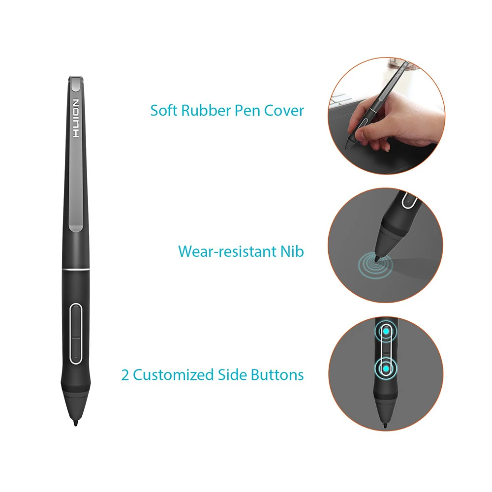 PW507 Battery-Free Digital Pen Stylus for HUION GT-133 Kamvas Pro 13 20 GT-191 V2 GT-116 4