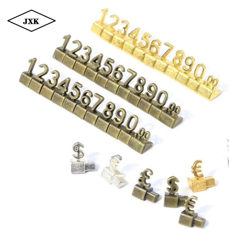 

10sets Metal Shelving Adjustable Price stand Price Display Euro Pound Price Numeral Cubes Assembly Lable Blocks shop price