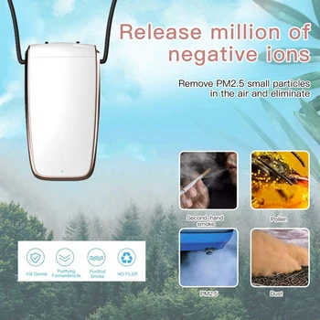 

Personal Wearable Air Purifier Necklace Mini Portable Air Freshner Ionizer Negative Ion Generator Low Noise