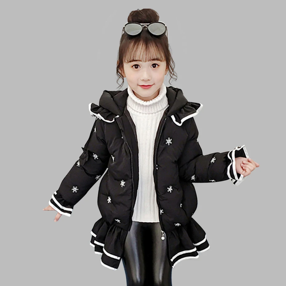 Пальто для девочек пальто с капюшоном в стиле пэчворк Детское рюшами на рукавах