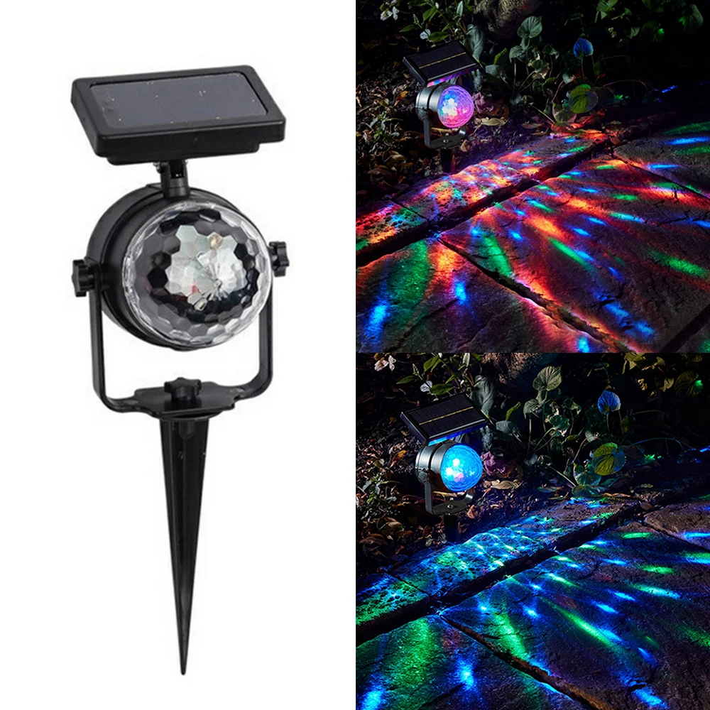 

Solar Projector Light Lawn Lights LED Spotlight Rotating RGB Projection Lamp Party Stage Light Waterproof Ball Lamps for Garden