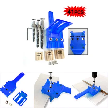 

Guard Doweling Jig Kit Limit rings Workshop Equipment Tools 41pcs Handheld
