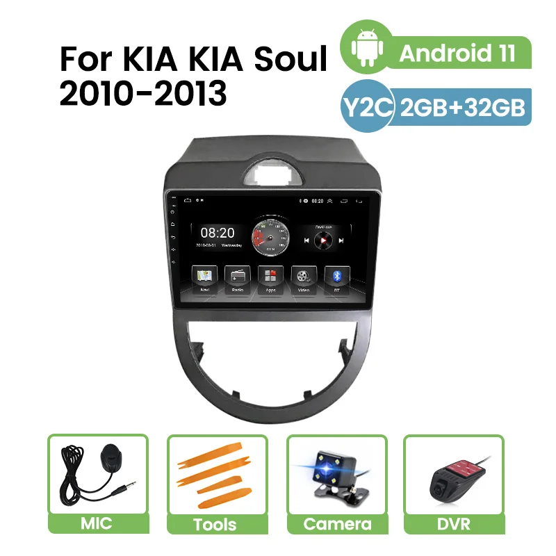 

TomoStrong Android 11 All In One Car Video Player 4 Core Carplay For KIA Soul 2010 2011 2012 2013 Auto Radio BT Navigation GPS