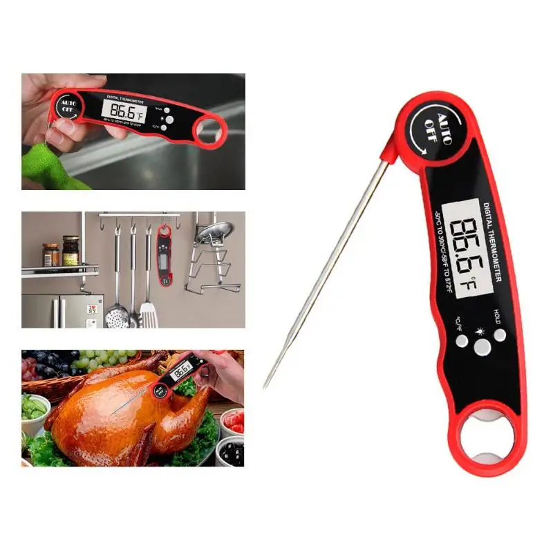 

Waterproof Stainless Steel Folding Digital Thermometer Probe Food BBQ Meat Tools Pass FDA Food Safety Certification Safe