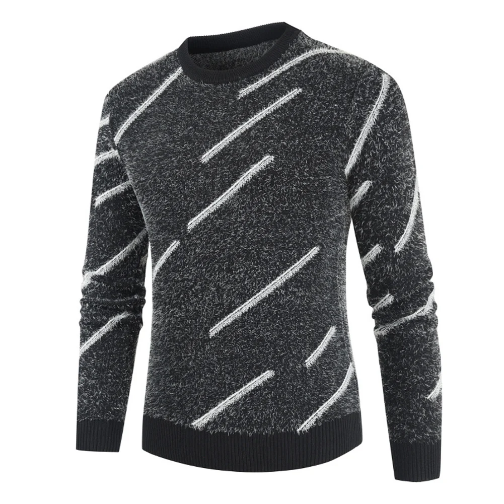 Pull homme 2019 осенний мужской длинный рукав круглый вырез цветной модульный пуловер вязаный свитер