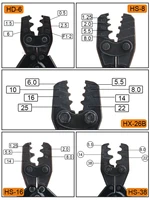 Non-insulated Terminals Crimping Pliers 0.5-38mm2 22-2AWG Bare Naked Connectors Cable Lugs Crimper Electric Crimping Hand Tools 2