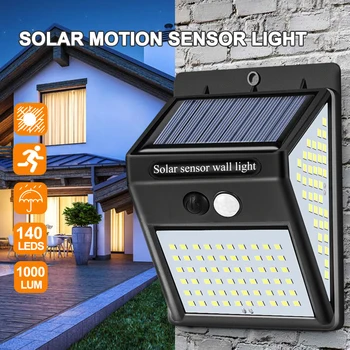 

40/100/140LEDs Solar Light Outdoor Solar Lamp Powered Sunlight Waterproof PIR Motion Sensor Street Light for Garden Decoration