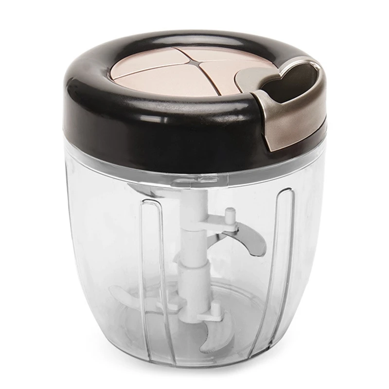 

Manual Food Chopper Stainless Steel Pull String Hand Held Veggie Processor Chop Fruit Vegetable with Large-Capacity Storage Box