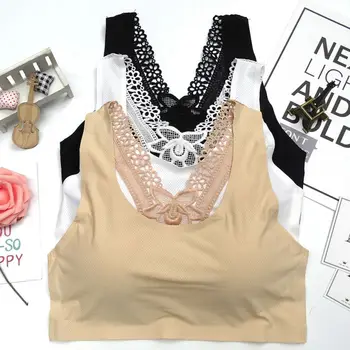 

2019 Women Seamless Lace Bra Girl Lady Beauty Back Padded Bra Female Fashion Cropped Female Top