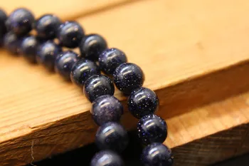 

2strands/lot 4-14mm Natural Blue Sand stone round loose bead For DIY Necklace Bracelet Jewelry Making Loose 15" Free Shipping
