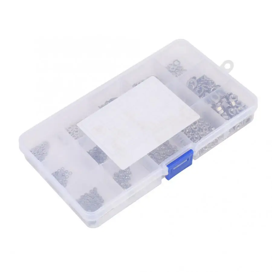 

750PCS Flat Washer + Elastic Washer + Nut Set Stainless Steel Hardware Lock Tools M1.6-M4 Gasket