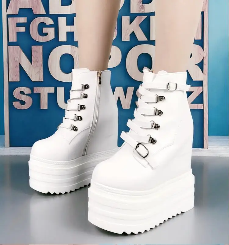 

15CM thick bottom platform shoes super high heel women's shoes short boots wedge shoes