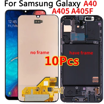 

10Pcs 5.7" original For Samsung Galaxy A40 LCD A405 A405F A405FN/D A405DS Display Touch Screen with frame Digitizer Assembly