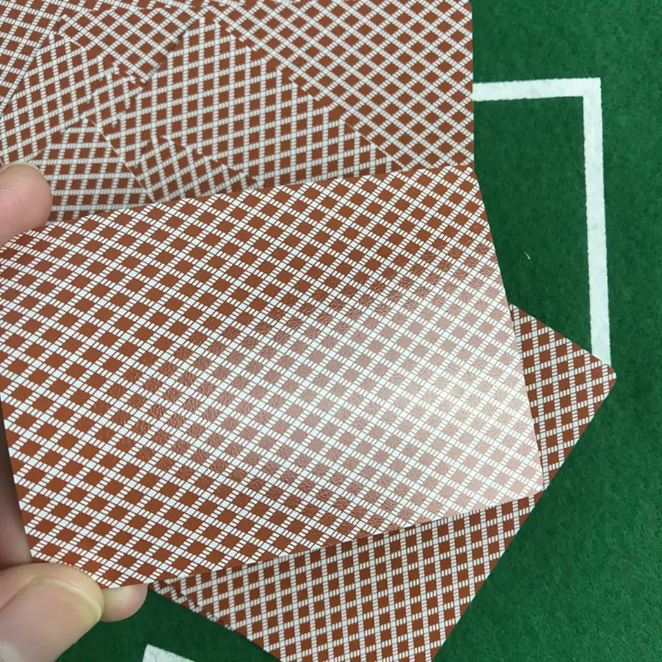 Easytoday 2PcsSet PVC Baccarat Texas Hold'em Plastic Playing Cards Frosting Poker Cards Green And Brown Table Games (6)