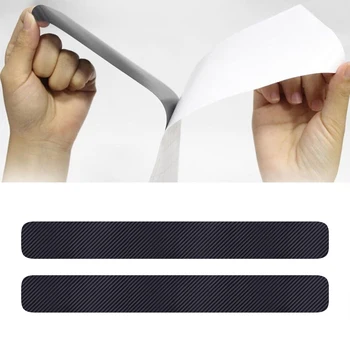 

Carbon Fiber Car Decor protection 4 Pcs/set Car Sticker Protector Black Carbon Fiber Car Door Car Door Protector Threshold