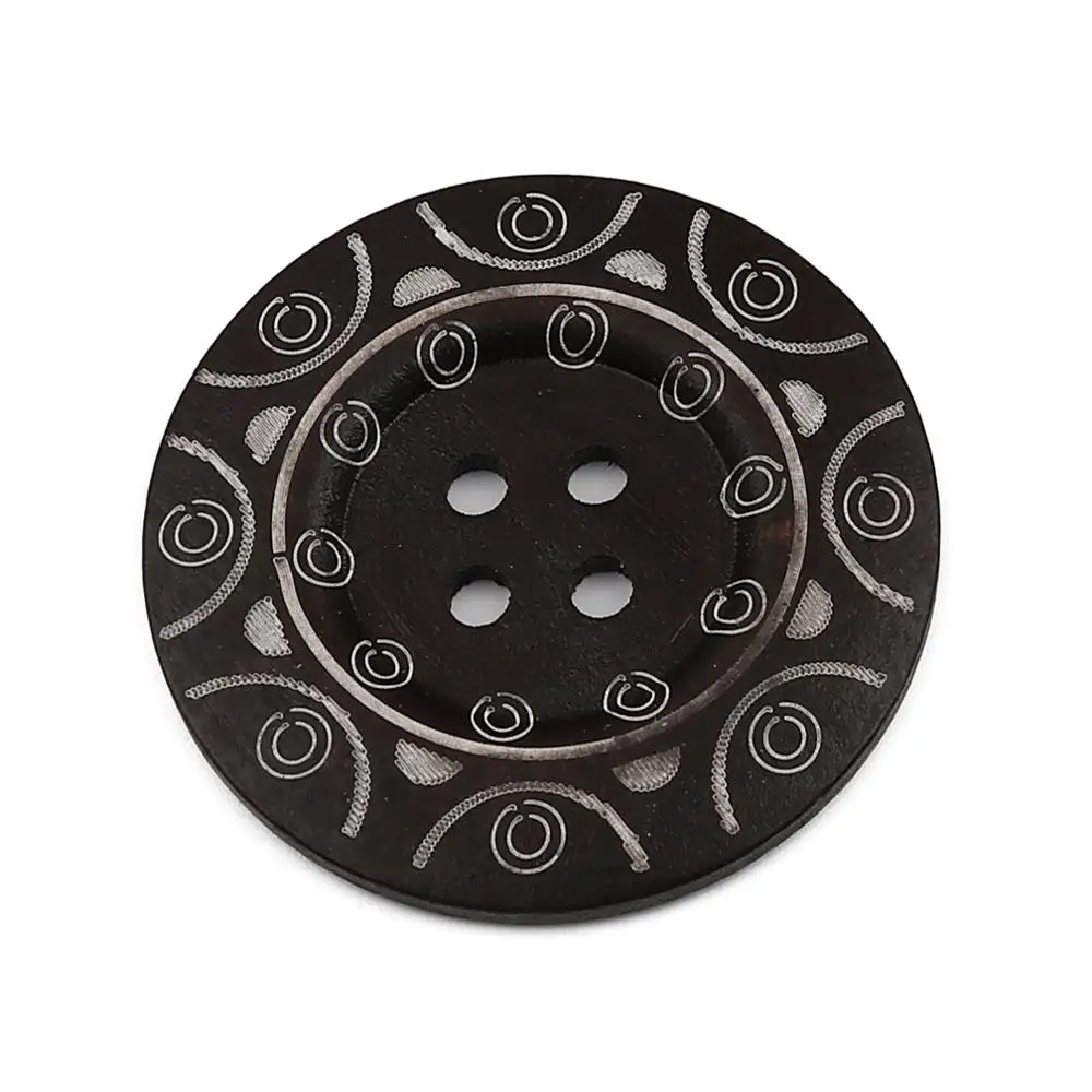 

Vintage Wood Sewing Buttons Scrapbooking 4 Holes Round Dark Coffee/Brown Circle Sweaters Handwork Crafts Accessories 6cm,10PCs