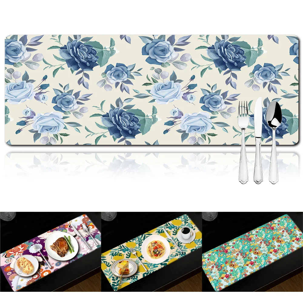 Kitchen Placemat Coaster 30x80cm Fresh Flower Table Mat Western Food Coffee Home Special | Дом и сад